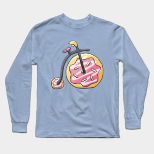 Whimsical Donut Old-Fashioned Bicycle Long Sleeve T-Shirt